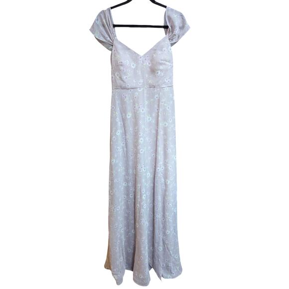 Birdy Grey Maxi Dress Devin Convertible Dress Purple Floral slit Extra Small - Picture 3 of 6